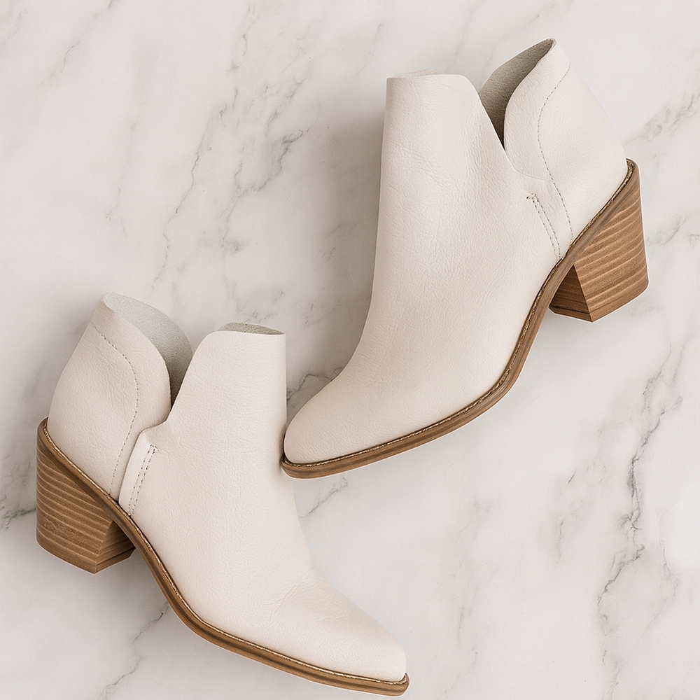 Western Faux Leather Ankle Boots